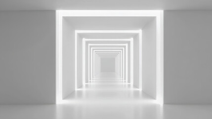 Fototapeta premium Cognitive Uplift System 02 White Focus Corridor.