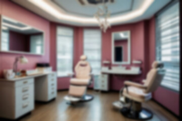 blurry beauty clinic, interior of beauty equipment in clinic with modern theme, bright lighting, blurry beauty clinic wallpaper, facial skin.