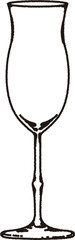 線画のリキュールグラスのイラスト