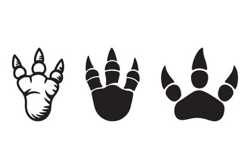 Black Dinosaur Footprint Silhouette Vector 2