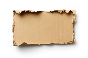 Fototapeta premium Torn cardboard piece, light beige color