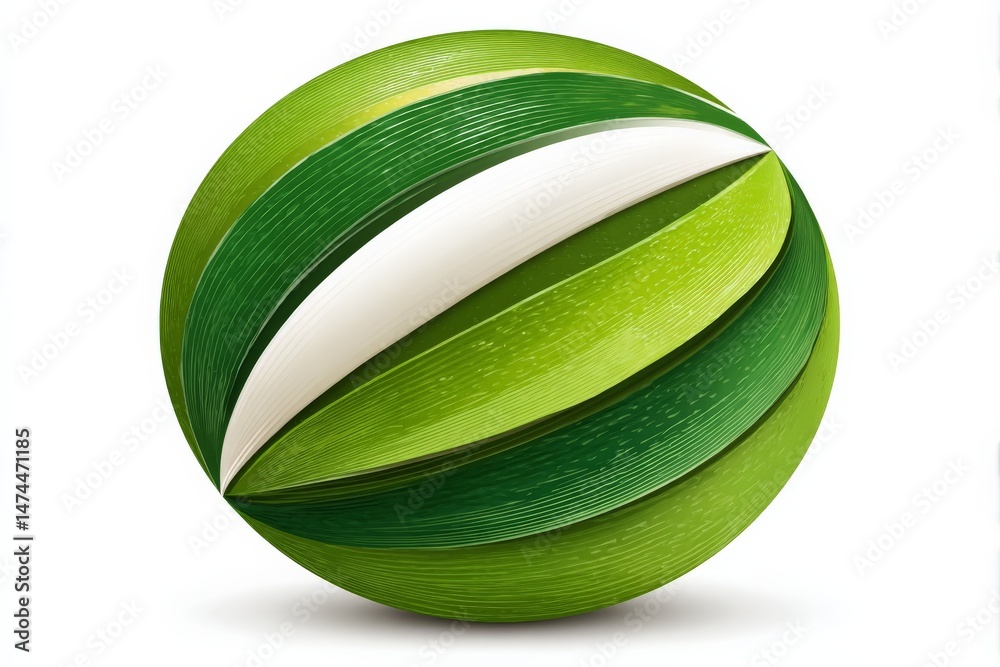 Poster unique green sphere design with layered textures and gradient, showcasing a modern aesthetic