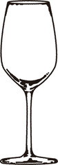 線画のワイングラスのイラスト