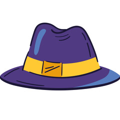 Modern Blue Hat Icon in Flat Illustration Style
