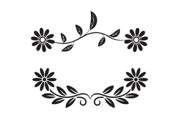 Elegant Daisy Floral Divider Vector Illustration for Decorative Elements 2
