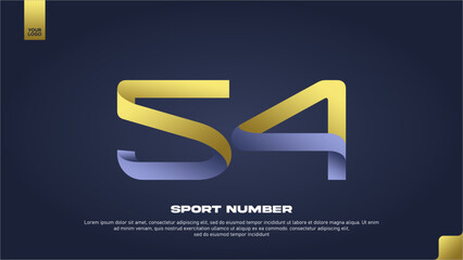 Sleek Aerodynamic Sport Number 54 with Modern Gradient Effect