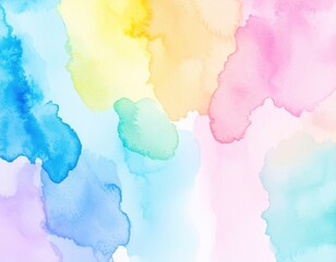 Vibrant watercolor background with colorful stains, a seamless blend of abstract art