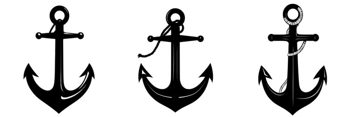 Flat icon of a ship anchor or boat anchor for use on apps and websites