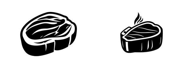 A flat icon representing T-bone beef steak, ideal for food-focused apps and websites