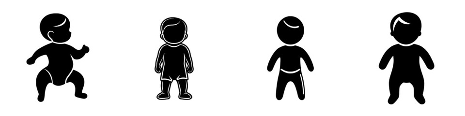 Icon of a human baby, toddler, or infant in a flat style suitable for apps and websites