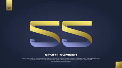 Sleek Aerodynamic Sport Number 55 with Modern Gradient Effect