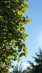 Obraz premium gentle gradient light flowing through glowing leaves under a sugar sky