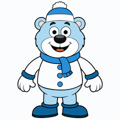 Frosty Bear Winter Vector 