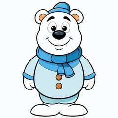 Frosty Bear Winter Vector 