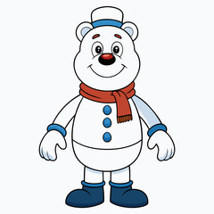 Frosty Bear Winter Vector 