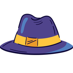 Modern Blue Hat Icon in Flat Illustration Style
