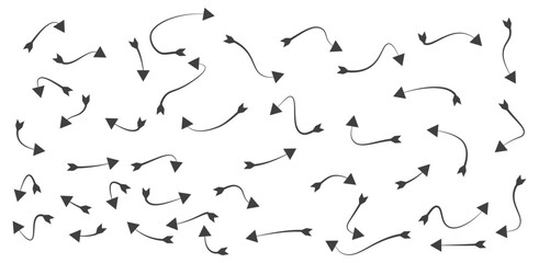 curved arrows collection, arrow set vector element design, curved line, wavy curved line 