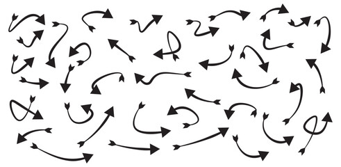 curved arrows collection, arrow set vector element design, curved line, wavy curved line 