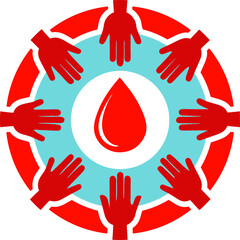 Fototapeta premium A unity circle of open hands symbolizing community effort and healing for world blood cancer cause 