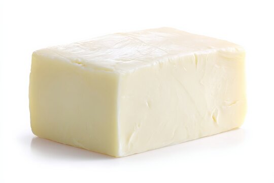 Creamy block of mozzarella cheese ready for cooking.