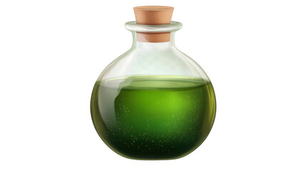 green potion on white background