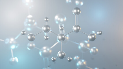 serine molecular structure, 3d model molecule, amino acid structural chemical formula view from a microscope