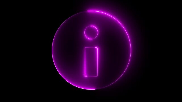 glowing Help desk icon animation video on a black   backgorund glowing neon icon