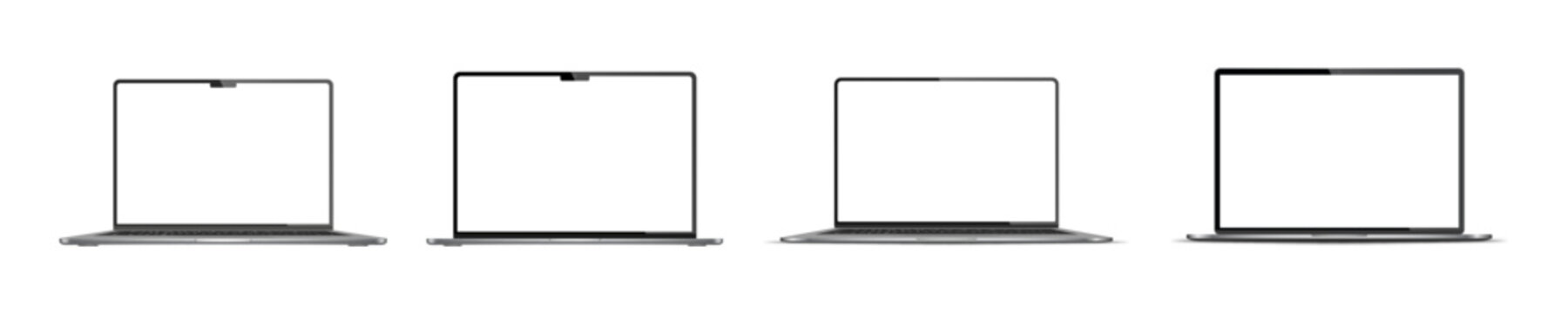 Macbook Apple laptop device vector editorial mockup collection. Rivne, Ukraine - May 1, 2025