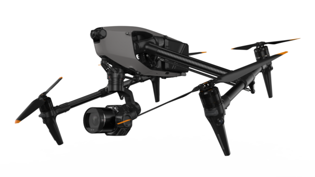 3D Realistic Pro Drone Isolated on Transparent Background.