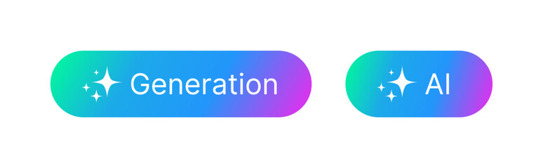 Create Generate Stars Artificial Intelligence Button Colorful AI Icon Isolated Vector Illustration