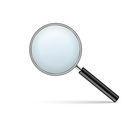 Magnifying glass vector illustration with simple clean design. Minimal search tool lens isolated drawing