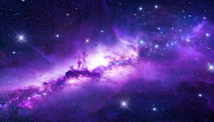 Fototapeta premium space background with purple nebula and stars