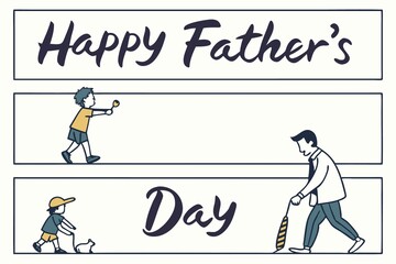 Happy Father's Day Handwritten with Blurred White Heart Background