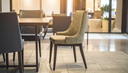 Modern Dining Area with Elegant Upholstered Chair and Minimalist Table