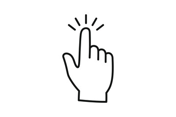 Clicking finger hand cursor vector icon for ui design and user interface needs