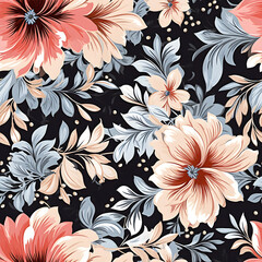 Romantic Flowers Seamless Pattern – Blush & Sage Green Floral Background