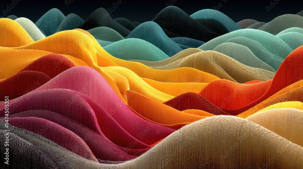 Aufkleber abstract background with wavy shape 3d rendering illustration