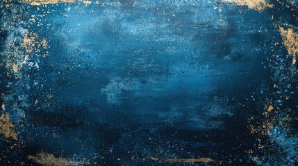 Obraz premium Elegant Abstract Background with Navy Blue and Gold Texture, Grunge Finish, Ideal for Creative Designs and Art Projects