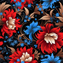 Romantic Flowers Seamless Pattern – Blush & Sage Green Floral Background