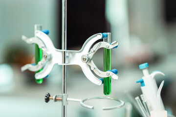 Scientists examining plant and algae samples in a modern laboratory, conducting pharmaceutical research to develop innovative medicine and explore natural treatments through advanced biotechnology