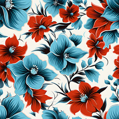 Romantic Flowers Seamless Pattern – Blush & Sage Green Floral Background