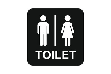 Restroom sign, universal gender neutral bathroom symbol, public facility marker