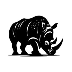 Obraz premium Rhinoceros Silhouette for Wildlife and Strength Design