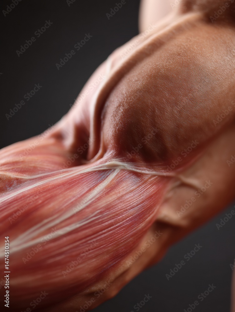 Aufkleber Close-up View of Arm Veins and Muscles Under Tension Showcasing Strength and Definition in a Dynamic Setting