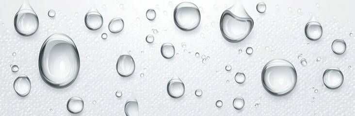 Close up View of Water Droplets on a White Surface