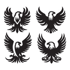 Obraz premium Stylized Eagle Icons Vector