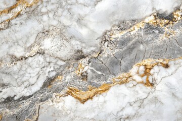 Abstract marble texture, grey, white, gold veining.  Natural stone pattern