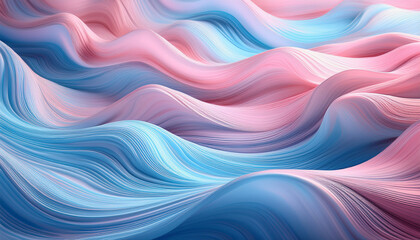 abstract pastel fluid waves in soft blue and pink hues