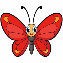 Red Butterfly Vector Illustration 