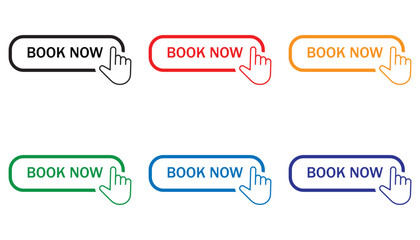 Book Now Icon Set – Vector Reservation Symbols for Website and App UI Design